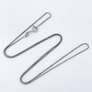 Vintage Sterling Silver 925 1mm Box Chain Necklace 18"